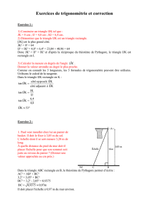 Exercices de trigonométrie et correction