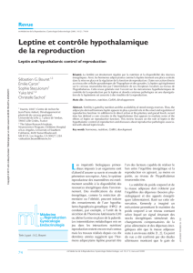 Revue Leptine et contrôle hypothalamique de la reproduction