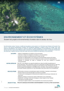 Environnement et écosystèmes