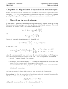 Chapitre 4 : Algorithmes d`optimisation stochastiques. 1 Algorithme