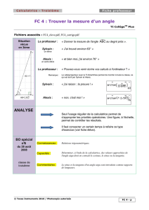 FC 4 : Trouver la mesure d`un angle ANALYSE