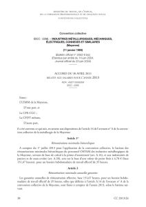 Accord DU 30 avril 2013 relatif aux salaires pour l