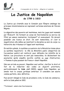 La Justice de Napoléon de 1799 à 1810