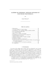 ALG`EBRE DE STEENROD, MODULES INSTABLES ET