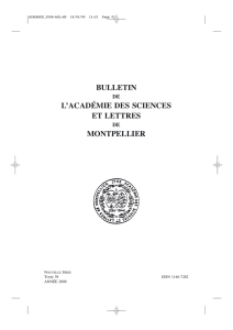 bulletin l`académie des sciences et lettres montpellier