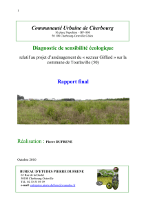 Diagnostic de sensibilite ecologique relatif au