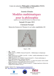 Modèles mathématiques pour la philosophie - Baptiste Mélès