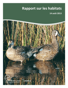 Rapport sur les habitats - Canards Illimités Canada