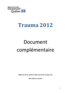 Trauma 2012 Document complémentaire