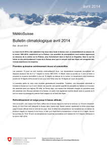 Bulletin climatologique de MétéoSuisse