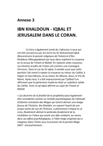 IBN KHALDOUN - IQBAL ET JERUSALEM DANS LE CORAN.