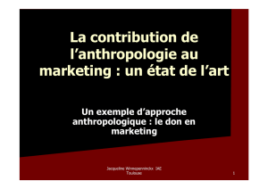 La contribution de l`anthropologie au marketing