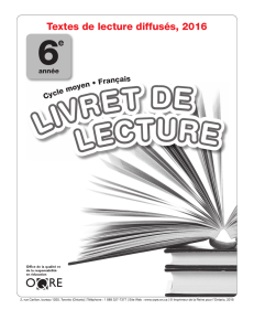 LIVRET DE LECTURE LIVRET DE LECTURE