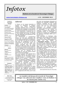 Infotox n°43 en PDF - Société de Toxicologie Clinique