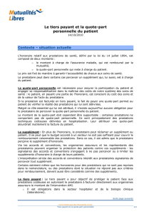 Le tiers payant et la quote-part personnelle du patient