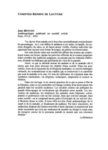 COMPTES-RENDUS DE LECTURE Jean BENOIST Anthropologie