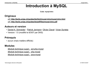Introduction à MySQL