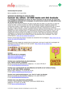 Cancer du côlon: 10 000 tests ont été évalués