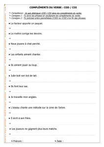 COMPLÉMENTS DU VERBE - Mon cartable du net