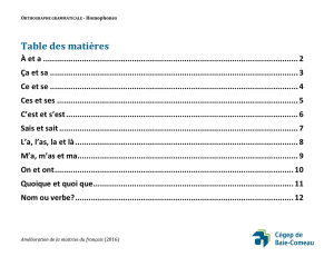 Table des matières - Cégep de Baie