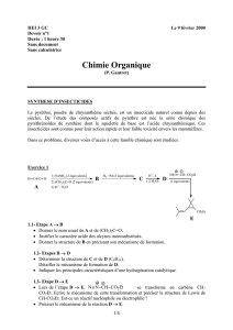 Chimie organique - 2000 - Chimie - partiel