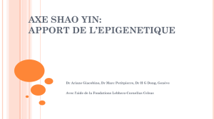axe shao yin: apport de l`epigenetique