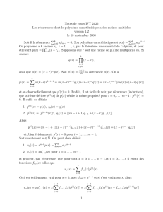 Notes de cours IFT 2125 Les récurrences dont le polynôme