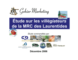 Étude sur les villégiateurs de la MRC des Laurentides