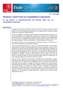 financer l`adaptation aux changements climatiques