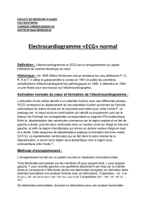 Electrocardiogramme «ECG» normal