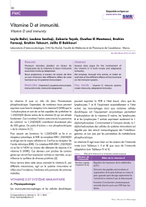 Vitamine D et immunité. - Société Marocaine de Rhumatologie