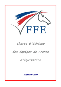 Charte d`éthique des équipes de France d`équitation