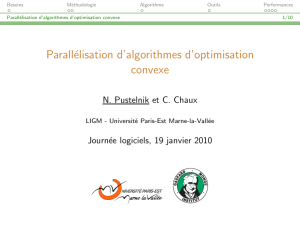 Parallélisation d`algorithmes d`optimisation convexe