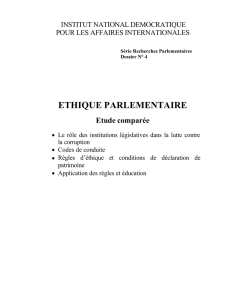 ethique parlementaire - National Democratic Institute