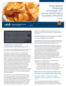 Perspectives économiques 2017 pour les transformateurs de