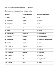 Participes Passés Irréguliers