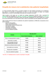 Résultats 2013 _enquête de satisfaction patient