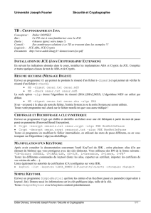 Université Joseph Fourier Sécurité et Cryptographie