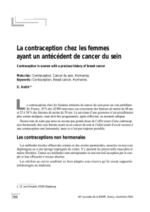 La contraception chez les femmes ayant un antécédent de cancer