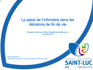 La place de l`infirmière dans les décisions de fin de vie