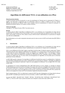 chiffrement NULL - Toutes les RFC en Français