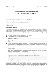 programmation en Python Préliminaires - Lptms - Université Paris-Sud