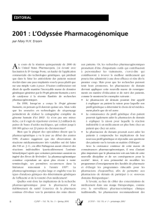 2001 : L`Odyssée Pharmacogénomique