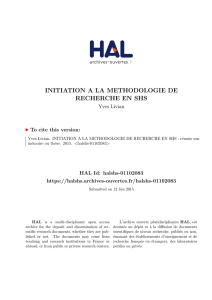 initiation a la methodologie de recherche en shs - Hal-SHS