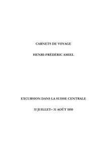 CARNETS DE VOYAGE HENRI-FRÉDÉRIC AMIEL EXCURSION