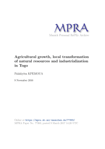Agricultural growth, local transformation of natural resources and