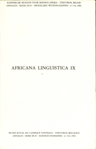 africana linguistica ix - Luc Pauwels, botaniste