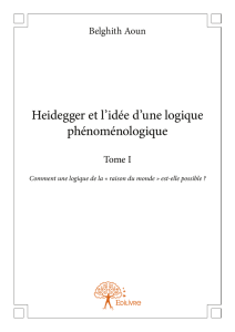 Heidegger et l`idée d`une logique phénoménologique