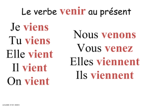 Le verbe venir au présent