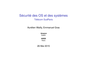 Sécurité des OS et des systèmes - Télécom